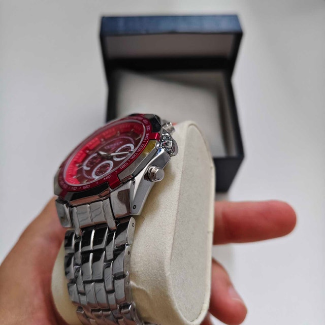 Luxury Full Metal Sport Watch with Red dial - photo 5
