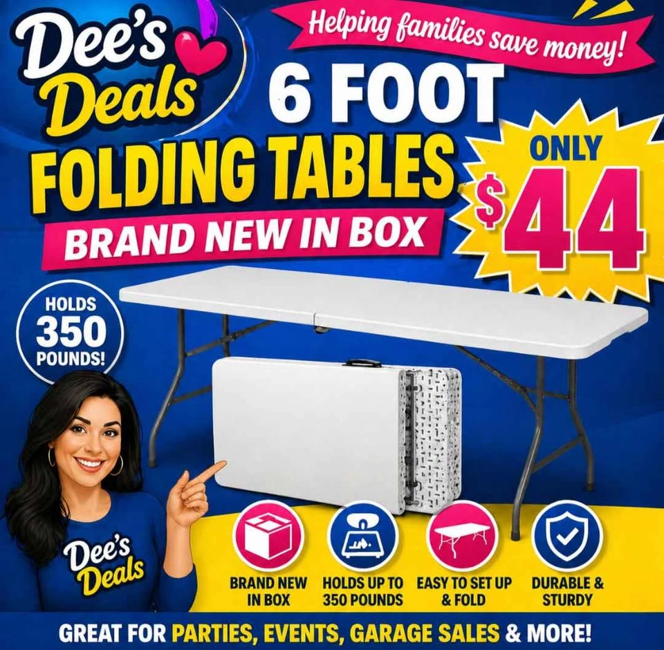 6 foot folding tables BRAND NEW IN BOX ONLY $44 - photo 3