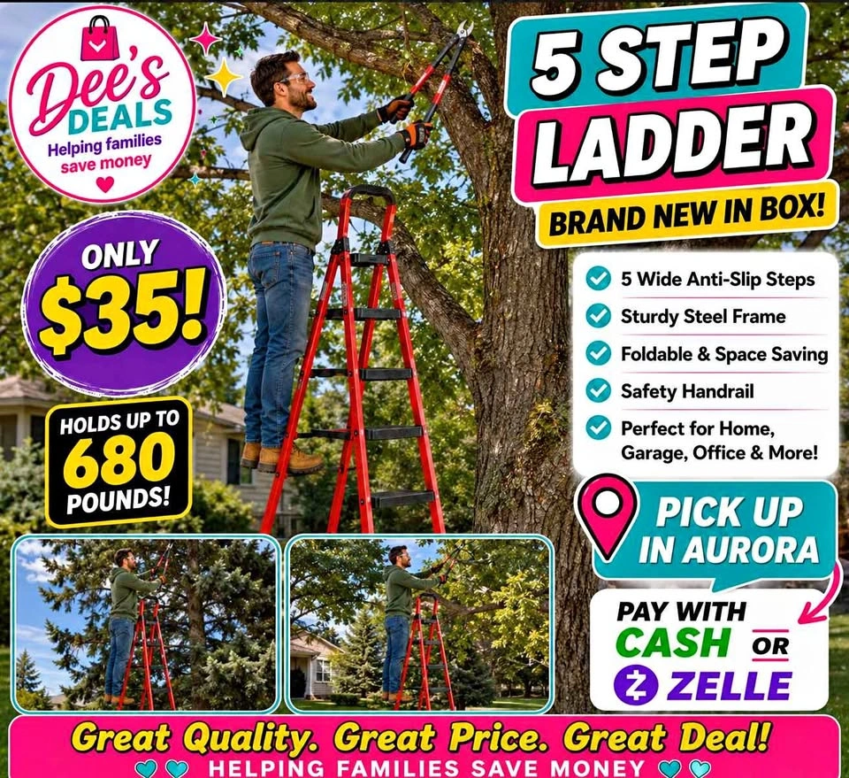 5 STEP LADDER BRAND NEW IN BOX ONLY $35
