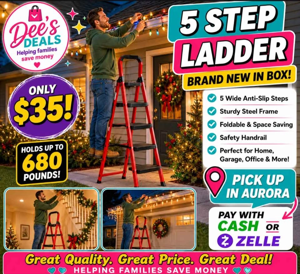 5 STEP LADDER BRAND NEW IN BOX ONLY $35 - photo 2
