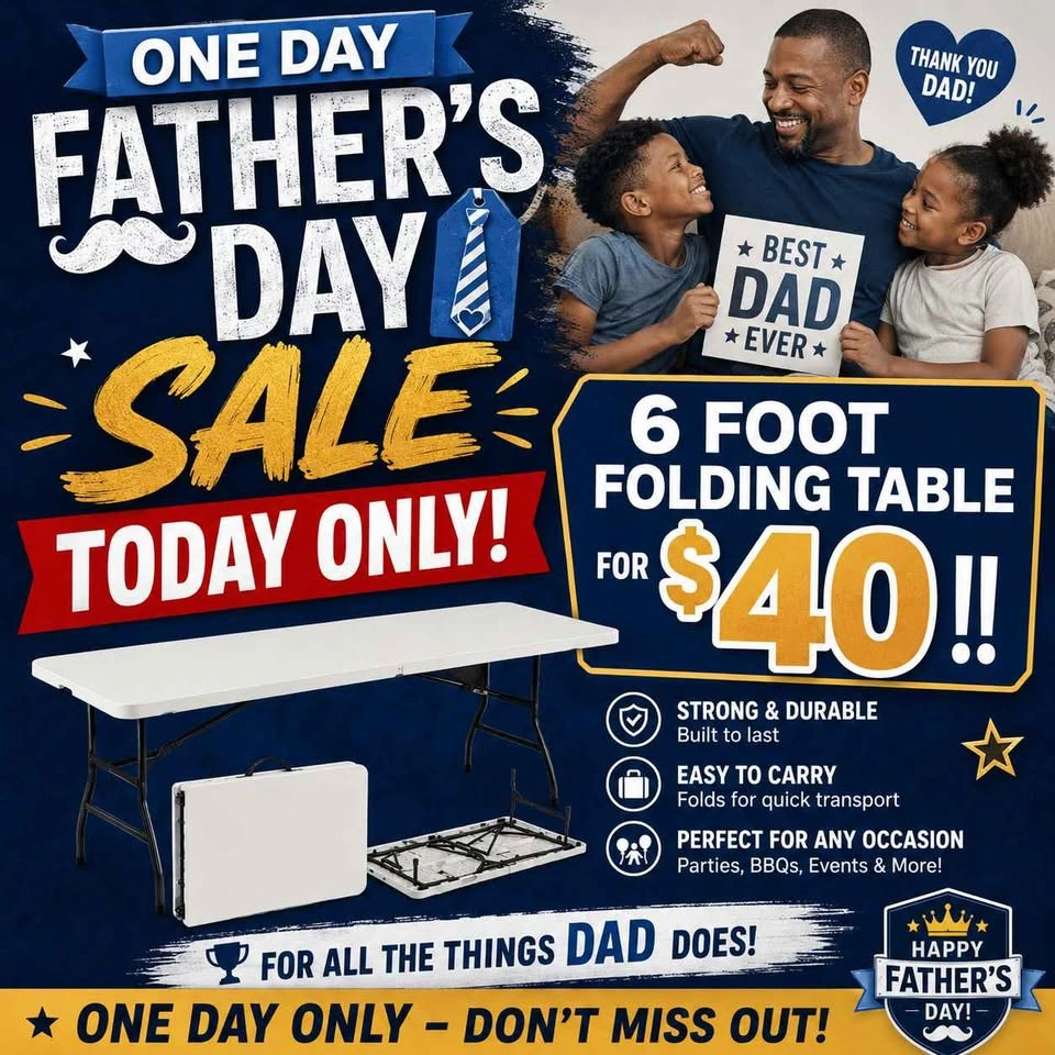6 foot folding tables BRAND NEW IN BOX ONLY $40 1 Day Sale - photo 2