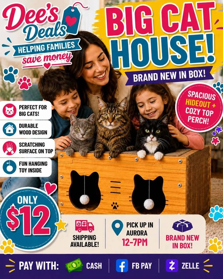 Big Cat House BRAND NEW IN BOX ONLY $12 - photo 2