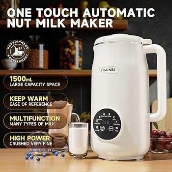 New HGUNBI 8-in-1 Automatic Nut Milk Maker Machine, 50oz - photo 2