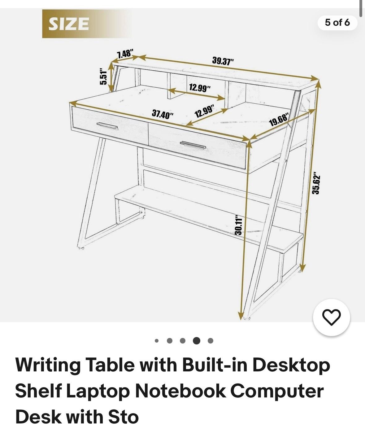 Work / Study desk with foot rest and functional drawers - photo 2