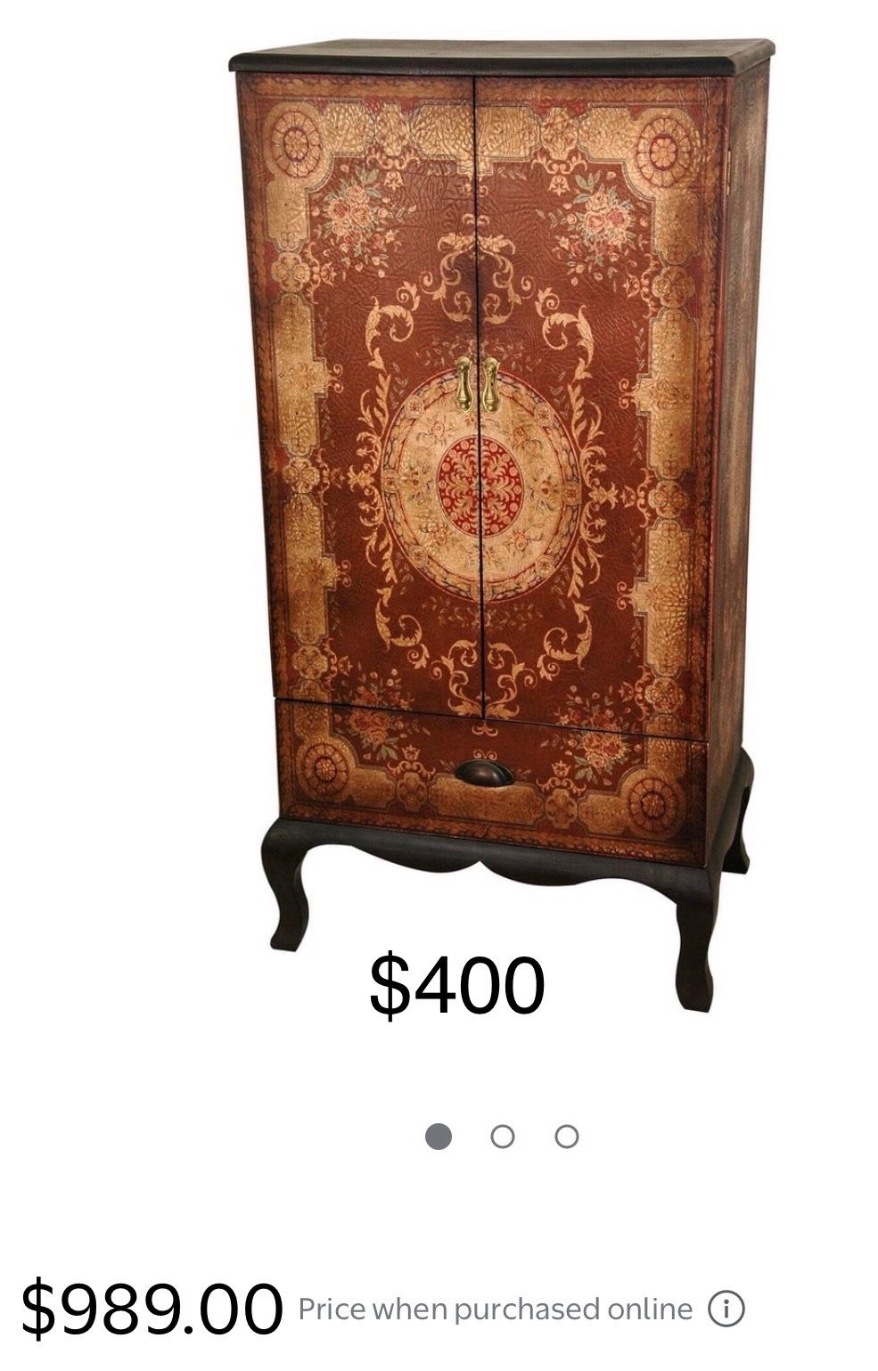 Unique leather painted armoire