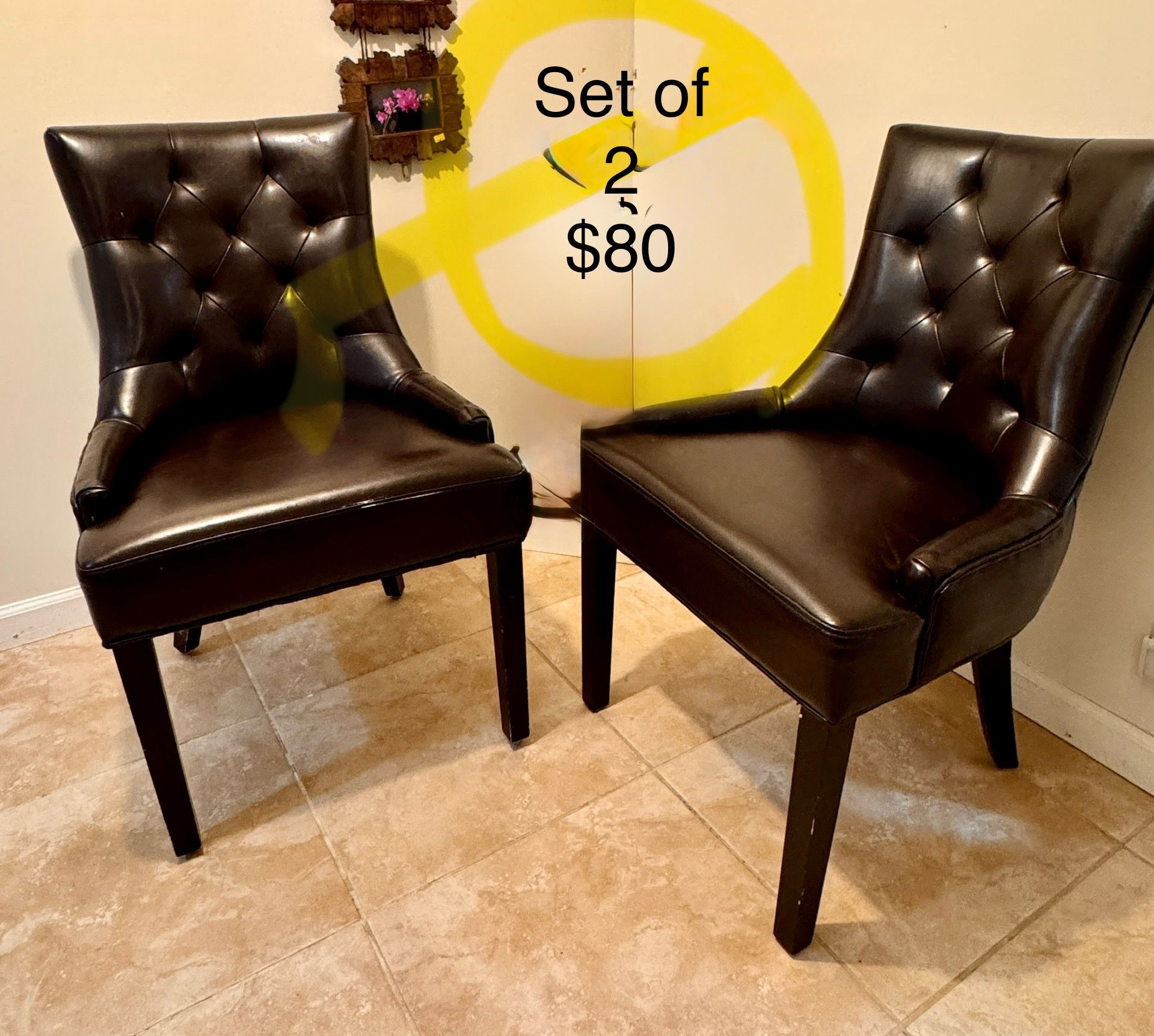 End chair faux leather - set of 2