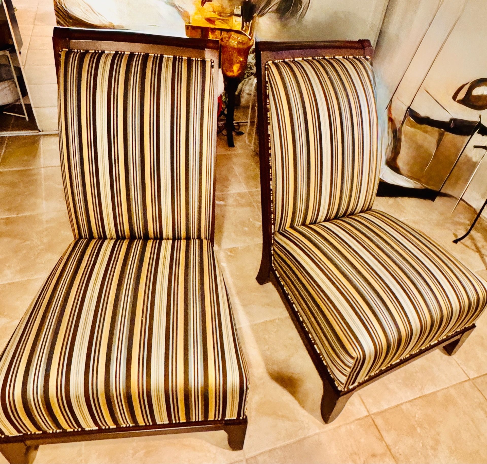Set of two beautiful statement chairs-- fixed price