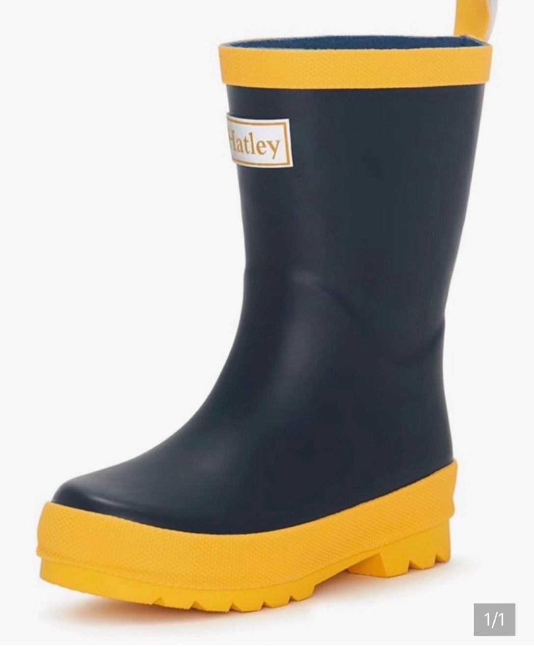 Hatley Navy and Yellow Kids' Rain Boot