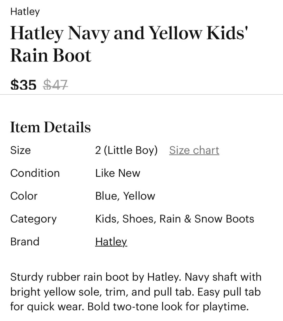 Hatley Navy and Yellow Kids' Rain Boot - photo 2