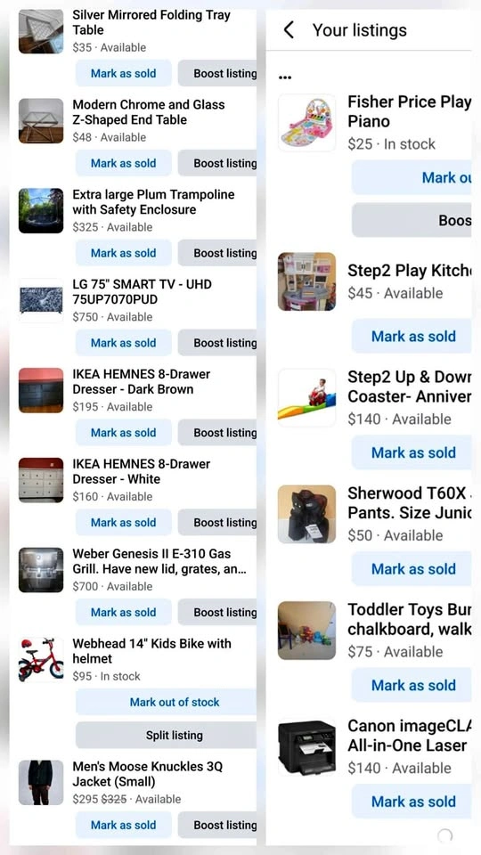 Moving Sale. Lots of items for sale.