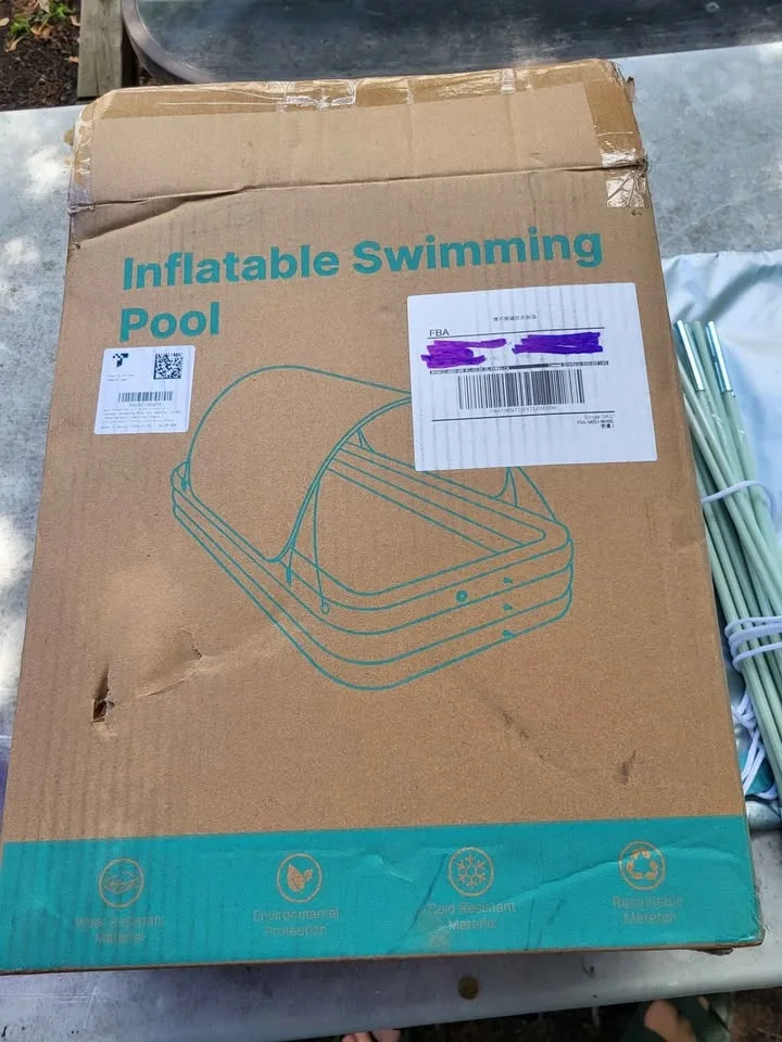 Inflatable Swimming Pool with Canopy 260x165x56cm - photo 2