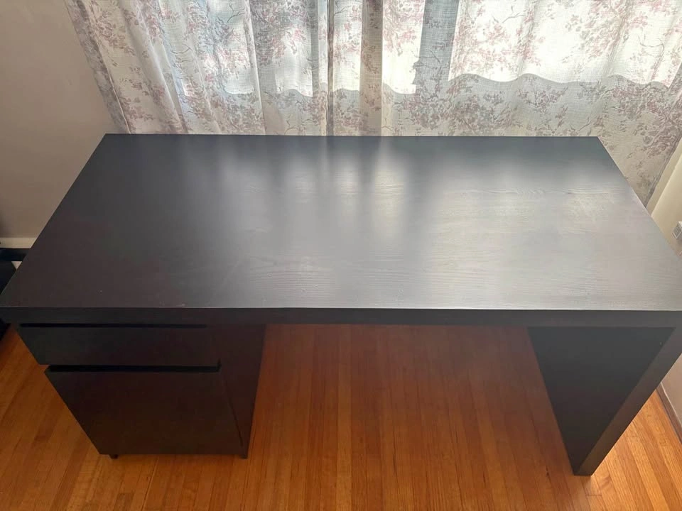 IKEA Malm desk in black colour