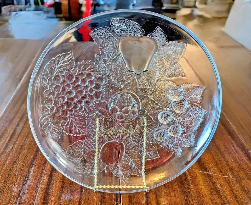 Vintage Pasabahce Pressed Glass Serving Plate thumbnail