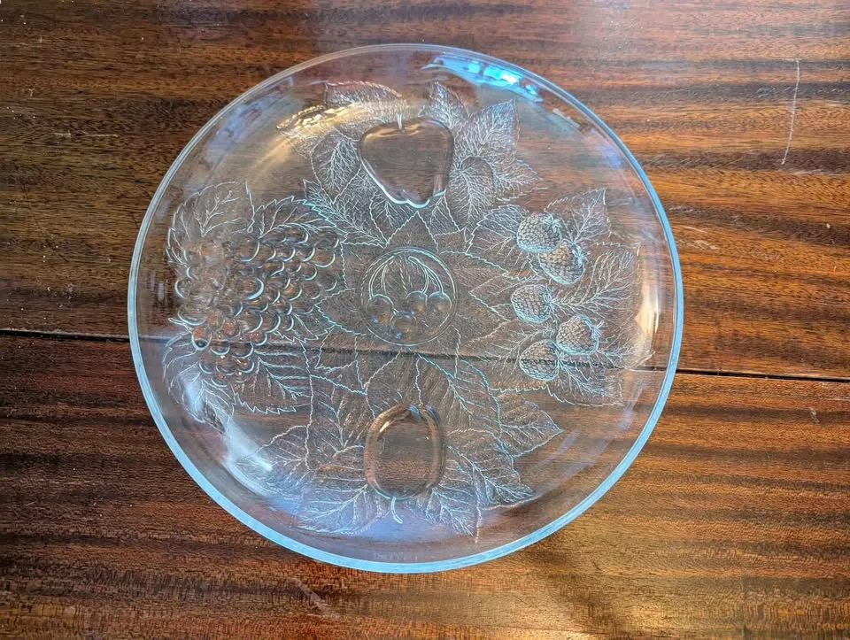 Vintage Pasabahce Pressed Glass Serving Plate image indicator(2)