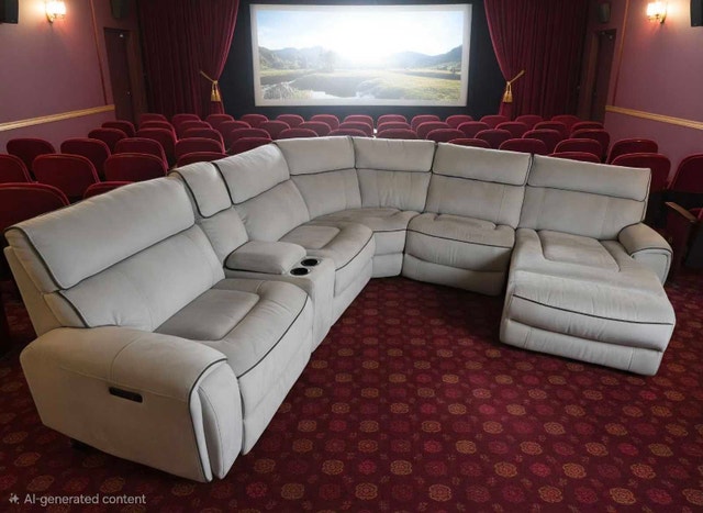 6-Piece Faux Suede Left-Facing Power Reclining Sectional
