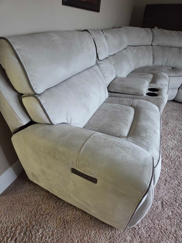 6-Piece Faux Suede Left-Facing Power Reclining Sectional - photo 3