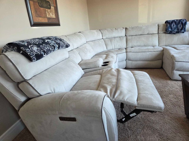 6-Piece Faux Suede Left-Facing Power Reclining Sectional - photo 4