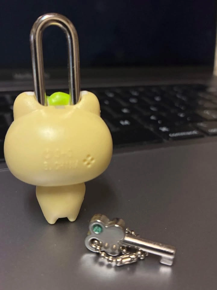 ⚽️ San-X Vintage Tsuginohi Kerori Treasure Lock Keychain - photo 3
