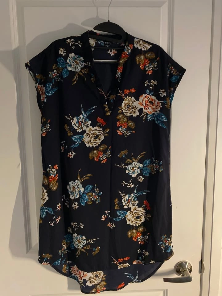 Shein Dark Blue Floral Dress