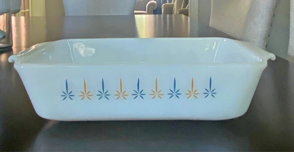 Vintage Atomic Candle Glow Casserole Dish by Fire King