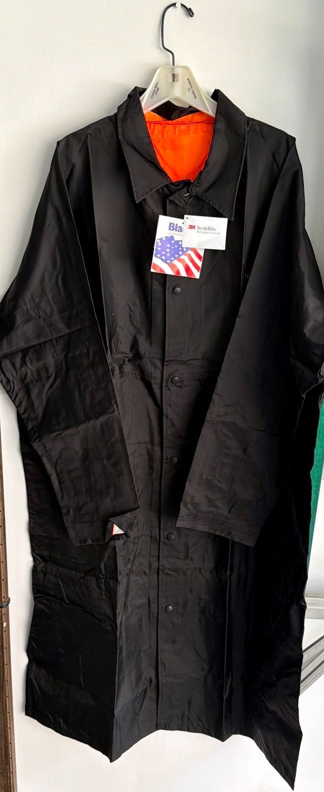 Blauer Defender Reversible Full Length Rain Coat-Black/Orange