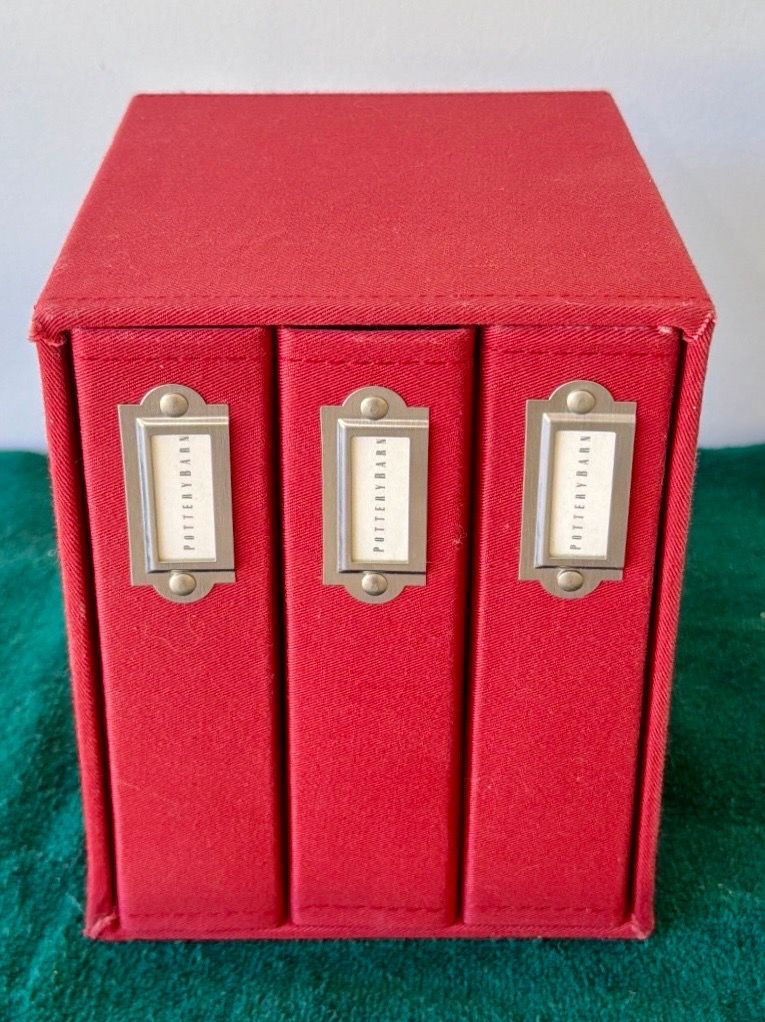 Pottery Barn Boxed Set of 3 Red Linen Photo Albums