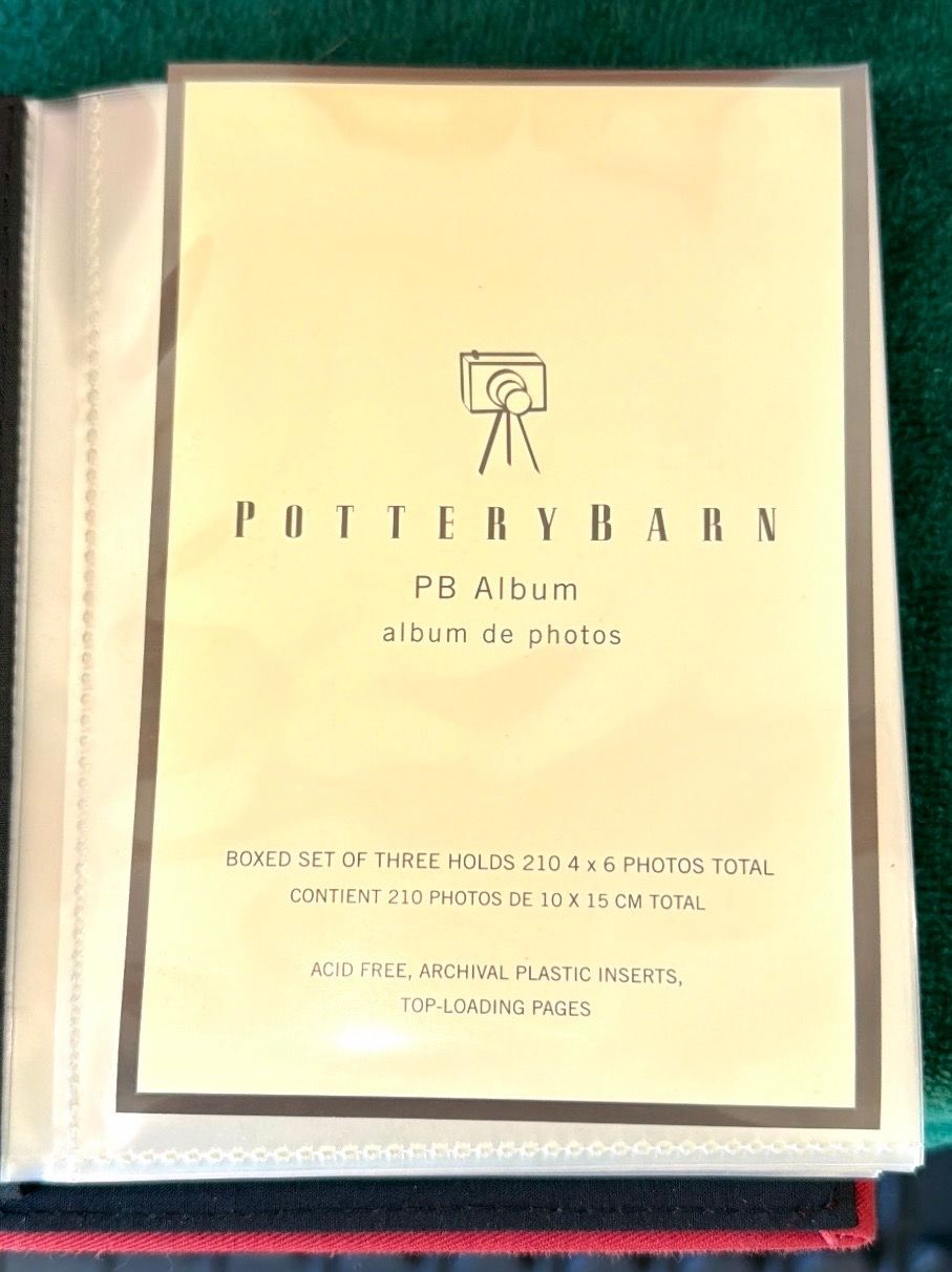 Pottery Barn Boxed Set of 3 Red Linen Photo Albums - photo 5