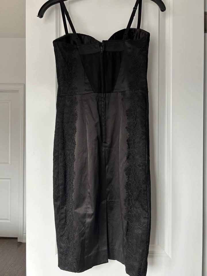 Guess black satin with lace trim dress - photo 2