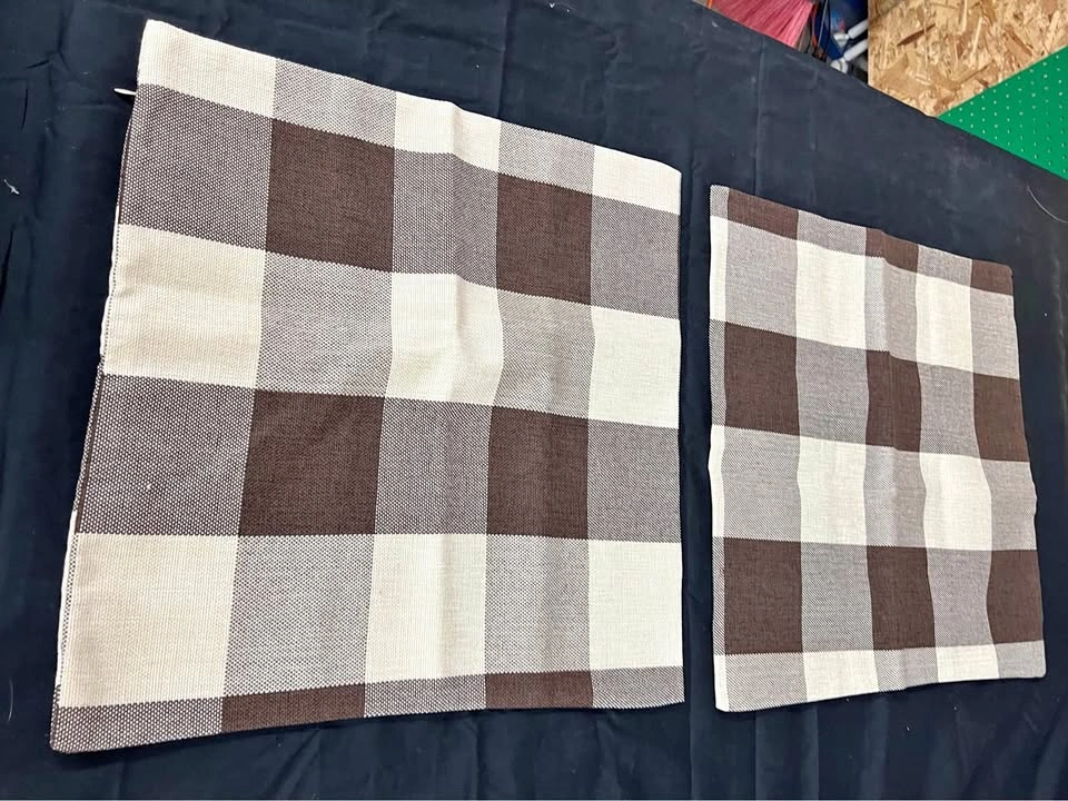 ⚽ Plaid Brown Throw Pillow Cases- 2 pcs.