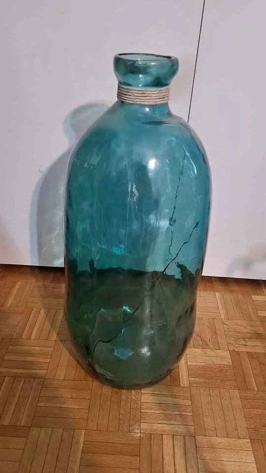Big and Beautiful Turquoise Glass Vase thumbnail