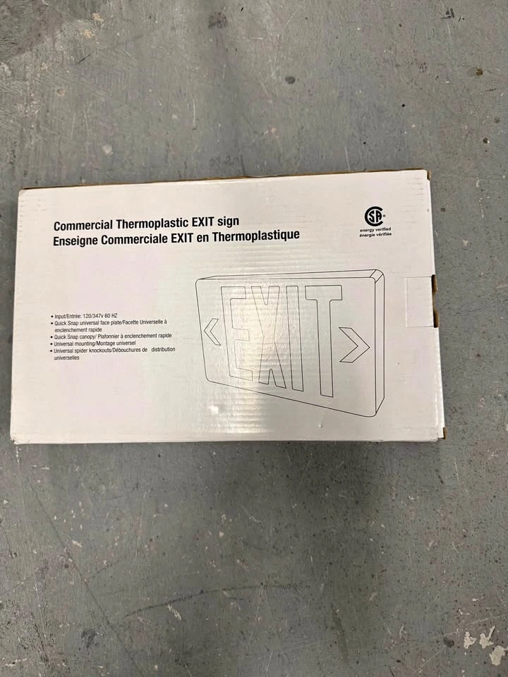 NEW Stanpro Thermoplastic EXIT Sign (SLXPC0WHIIB)