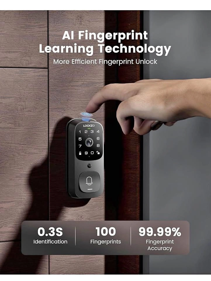 Lockzo AL501 Smart Video Door Lock WiFi Camera Fingerprint