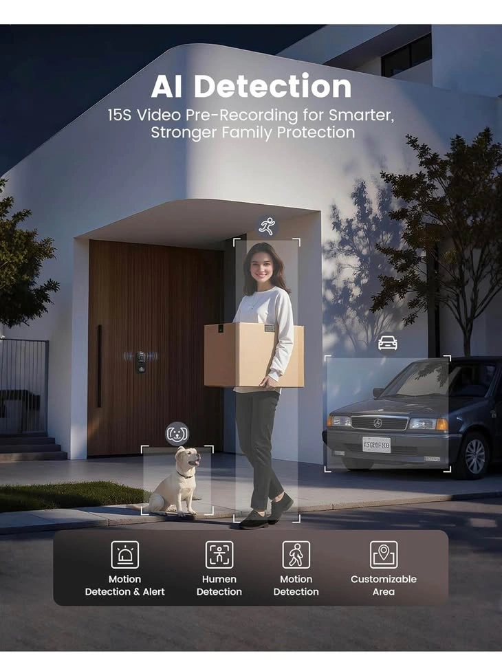 Lockzo AL501 Smart Video Door Lock WiFi Camera Fingerprint - photo 3