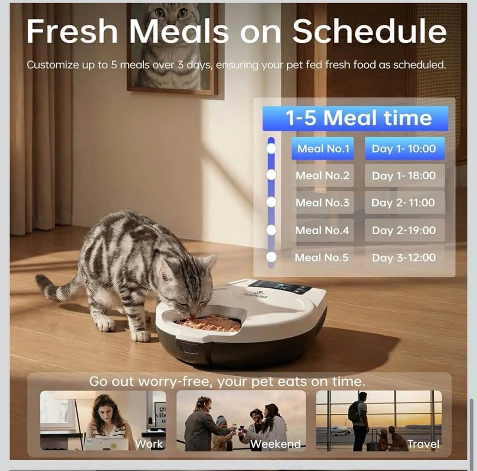 T1-H Automatic Wet Cat Feeder Refrigerated 5 Meals 3 Day - photo 5