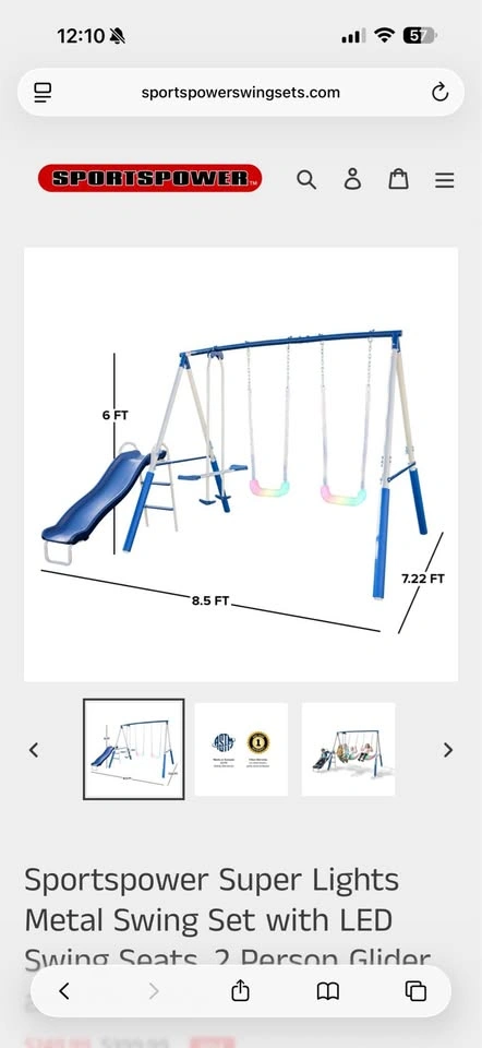 Super lights metal swing set - photo 2