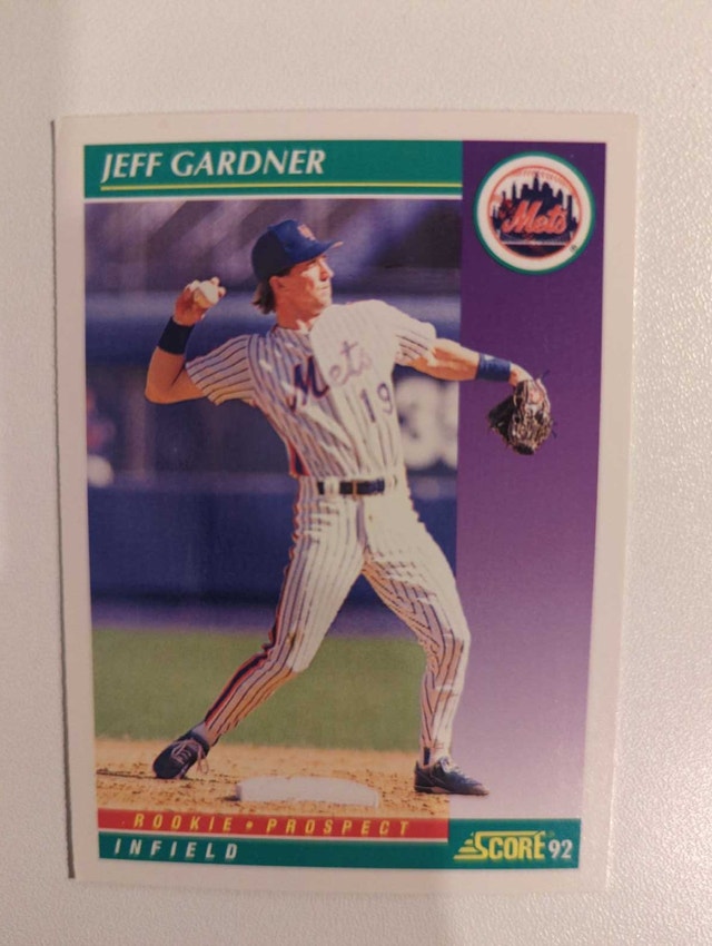 1992 Score Jeff Gardner Mets Baseball Card ⚽