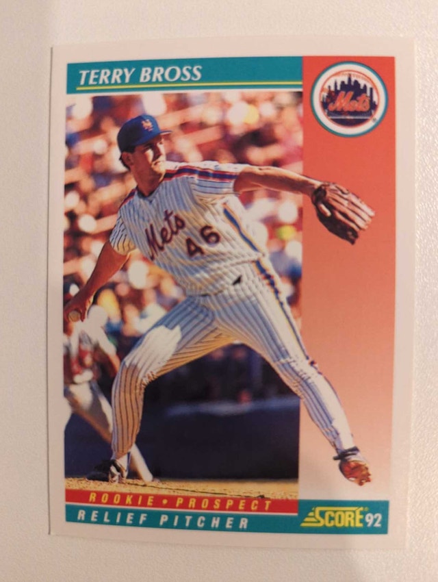 1992 Score Terry Bross New York Mets Baseball Card ⚽