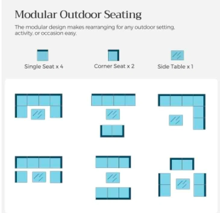 Brand New 7-Piece Patio Sectional Set - Unassembled - photo 3