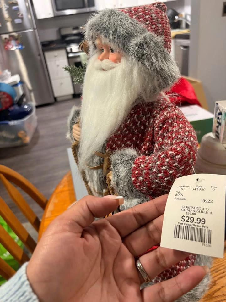 Santa Claus Figurine with Red Sweater and Birdcage - photo 2