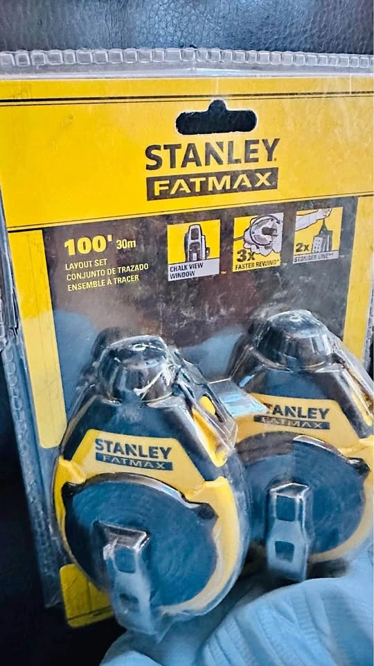 Stanley FatMax 100' (30m) Chalk Line Reel 2-Pack