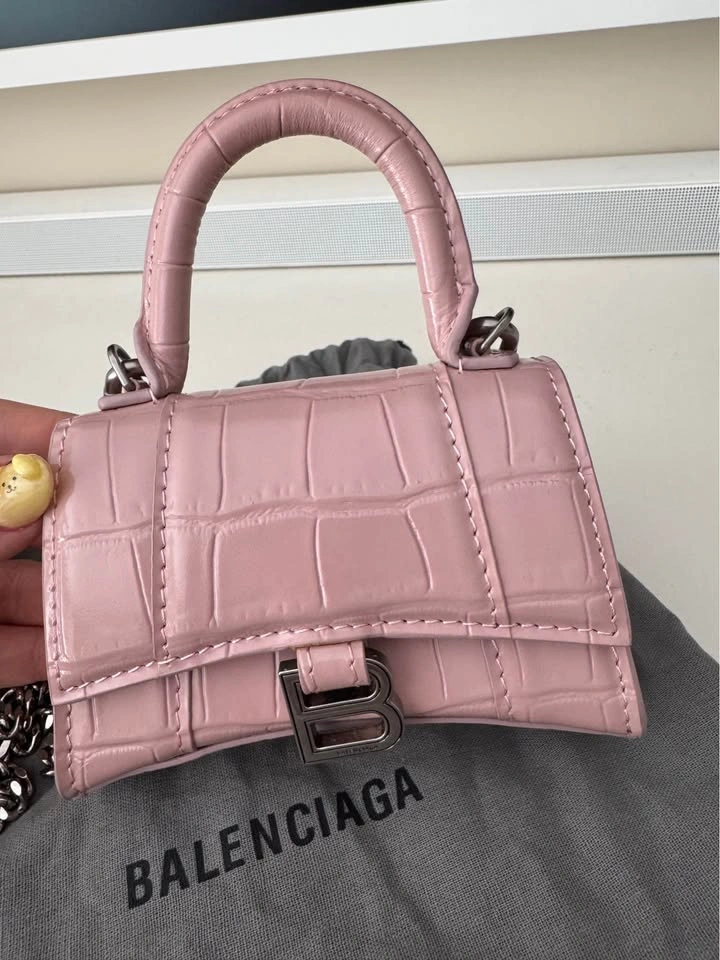 Balenciaga Baby Pink Hourglass Micro Size Bag - photo 2