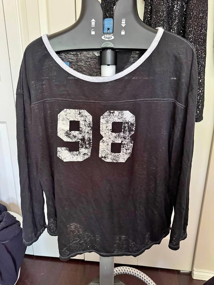 TNA Vintage Varsity Longsleeve Tshirt - Size L