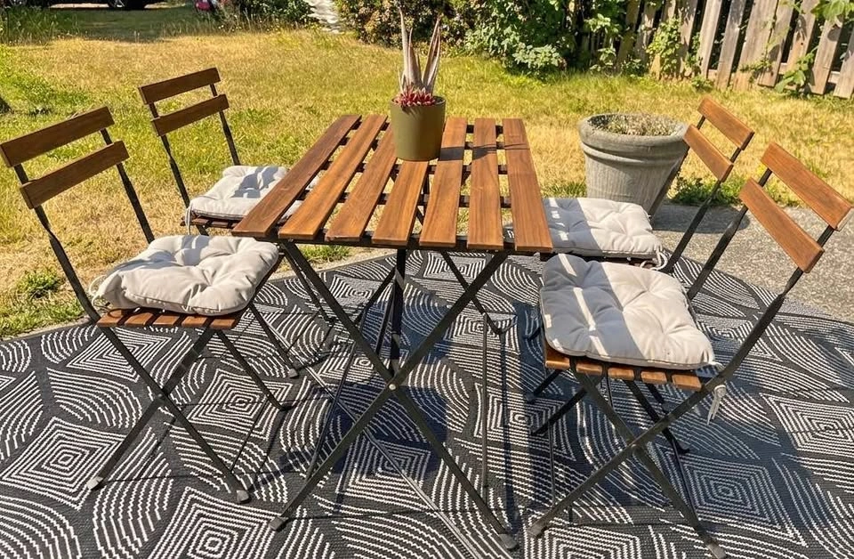 4 person IKEA TÄRNÖ Folding Patio Set w/ cushions