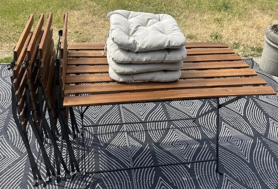 4 person IKEA TÄRNÖ Folding Patio Set w/ cushions - photo 5
