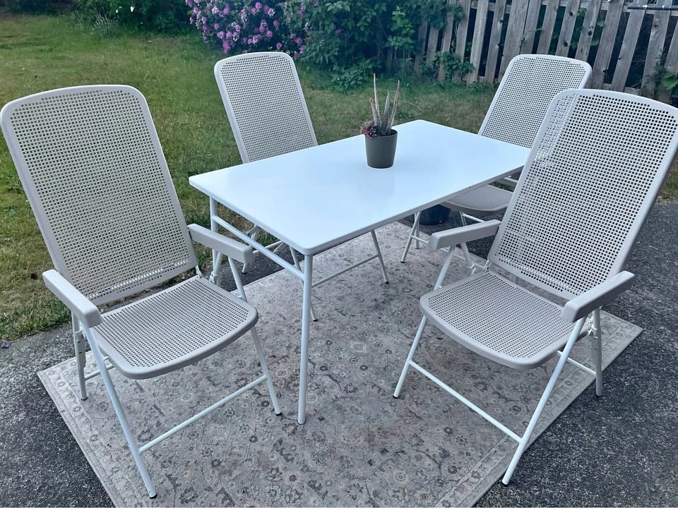 IKEA TORPARÖ Patio Set – 4 Reclining Chairs + Folding Table