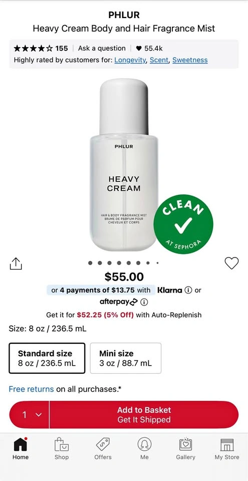 Phlur fragrance mist