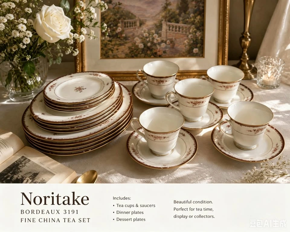 Noritake Bordeaux 3191 Fine China Tea Set - photo 2