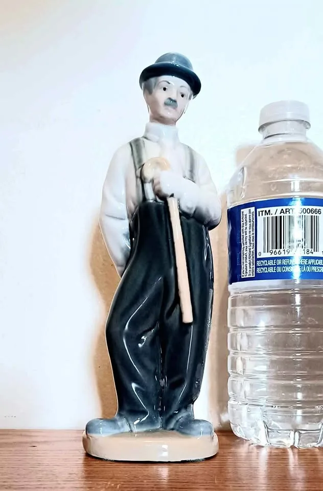 Vtg Rare Hand Painted Porcelain Charlie Chaplin Statue thumbnail