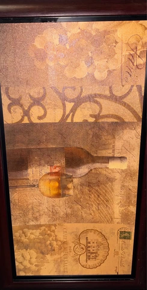 PICKUP TODAY Vintage Wine Collage Framed Wall Art - photo 2