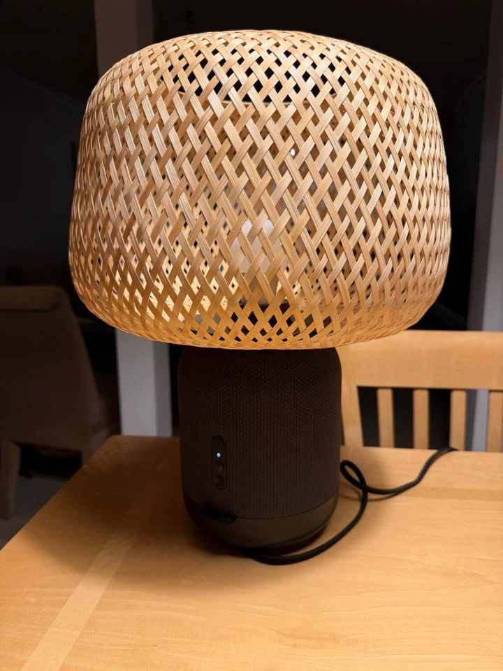 IKEA SYMFONISK Sonos Speaker Table Lamp with Bamboo Shade - photo 2